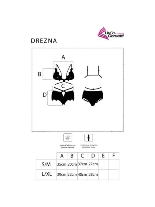 LIVCO CORSETTI FASHION - DREZNA LC 90733 SOUTIEN-GORGE + CULOTTE NOIR