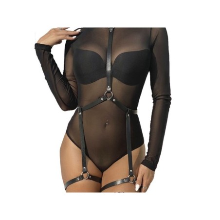 SUBBLIME - HARNAIS DE CORPS EN CUIR NOIR TAILLE UNIQUE