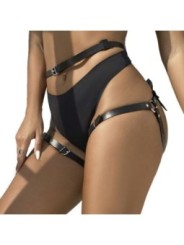 SUBBLIME - HARNAIS DE TAILLE ET DE JAMBES EN CUIR NOIR TAILLE UNIQUE