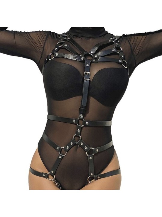 SUBBLIME - HARNAIS CORPS SANGLES AJUSTABLES CUIR NOIR TAILLE UNIQUE