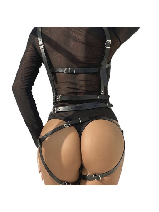 SUBBLIME - HARNAIS CORPS SANGLES AJUSTABLES CUIR NOIR TAILLE UNIQUE