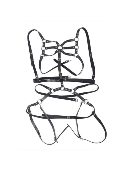 SUBBLIME - HARNAIS CORPS SANGLES AJUSTABLES CUIR NOIR TAILLE UNIQUE