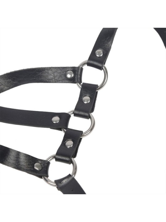 SUBBLIME - HARNAIS CORPS SANGLES AJUSTABLES CUIR NOIR TAILLE UNIQUE