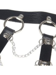 SUBBLIME - HARNAIS POITRINE CHAÎNE S EN CUIR NOIR TAILLE UNIQUE