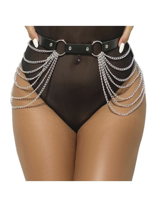 SUBBLIME - CHAÎNE CUIR CEINTURE NOIRE TAILLE UNIQUE