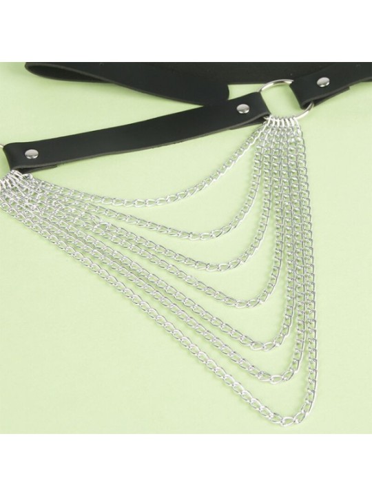 SUBBLIME - CHAÎNE CUIR CEINTURE NOIRE TAILLE UNIQUE