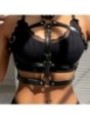 SUBBLIME - HARNAIS POITRINE ANNEAU CUIR NOIR TAILLE UNIQUE