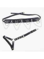 SUBBLIME - HARNAIS CEINTURE ET JARRETIÈRES AVEC ANNEAUX ET CHAÎNE DÉTAIL TAILLE UNIQUE