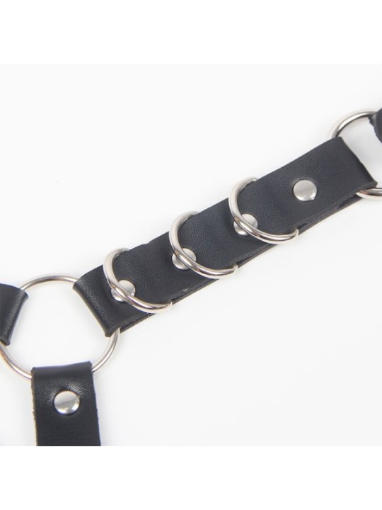 SUBBLIME - HARNAIS CEINTURE ET JARRETIÈRES AVEC ANNEAUX ET CHAÎNE DÉTAIL TAILLE UNIQUE