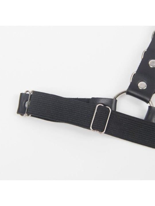 SUBBLIME - HARNAIS CEINTURE ET JARRETIÈRES AVEC ANNEAUX ET CHAÎNE DÉTAIL TAILLE UNIQUE