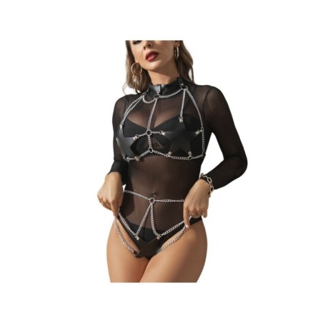 SUBBLIME - HARNAIS COMPLET AVEC CHAÎNE OILE DÉTAIL TAILLE UNIQUE