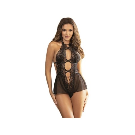 SUBBLIME - TEDDY HALTER NECK DOS NU DENTELLE NOIR S/M