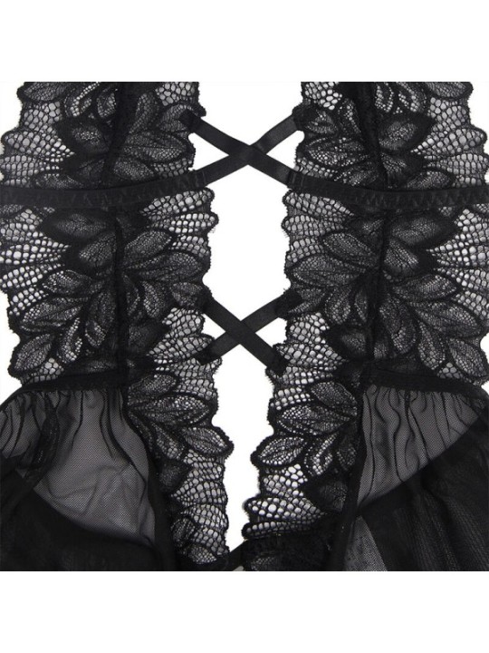 SUBBLIME - TEDDY HALTER NECK DOS NU DENTELLE NOIR S/M