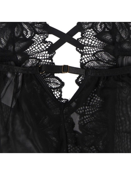 SUBBLIME - TEDDY HALTER NECK DOS NU DENTELLE NOIR S/M