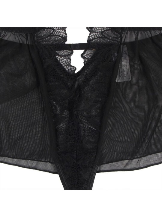 SUBBLIME - TEDDY HALTER NECK DOS NU DENTELLE NOIR S/M