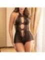 SUBBLIME - TEDDY HALTER NECK DOS NU DENTELLE NOIR S/M