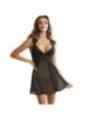 SUBBLIME - TISSU TULLE BABYDOLL AVEC DENTELLE ET DÉTAIL FLEUR NOIR S/M