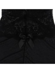 SUBBLIME - TISSU TULLE BABYDOLL AVEC DENTELLE ET DÉTAIL FLEUR NOIR S/M