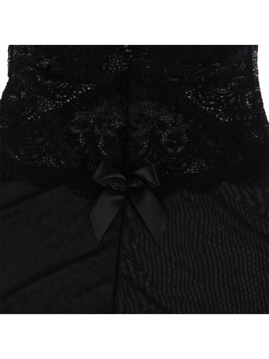 SUBBLIME - TISSU TULLE BABYDOLL AVEC DENTELLE ET DÉTAIL FLEUR NOIR S/M