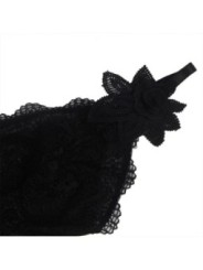 SUBBLIME - TISSU TULLE BABYDOLL AVEC DENTELLE ET DÉTAIL FLEUR NOIR S/M