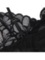 SUBBLIME - BABYDOLL  BRETELLES RÉGLABLES ET DENTELLE TRANSPARENTE IMPRIMÉ FLORAL NOIR S/M