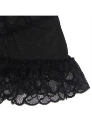 SUBBLIME - BABYDOLL  BRETELLES RÉGLABLES ET DENTELLE TRANSPARENTE IMPRIMÉ FLORAL NOIR S/M