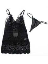 SUBBLIME - BABYDOLL  BRETELLES EN DENTELLE RÉGLABLES NOIR L/XL