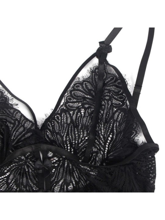 SUBBLIME - BABYDOLL  BRETELLES EN DENTELLE RÉGLABLES NOIR L/XL