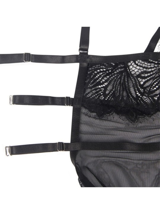 SUBBLIME - BABYDOLL  BRETELLES EN DENTELLE RÉGLABLES NOIR L/XL
