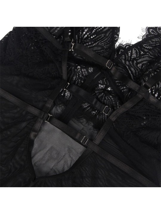 SUBBLIME - BABYDOLL  BRETELLES EN DENTELLE RÉGLABLES NOIR L/XL