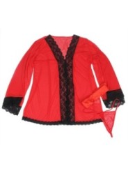 SUBBLIME - ROBE EN TISSU TRANSPARENT DÉTAIL DENTELLE ROUGE L/XL