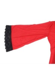 SUBBLIME - ROBE EN TISSU TRANSPARENT DÉTAIL DENTELLE ROUGE L/XL
