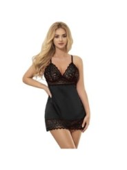 SUBBLIME - BABYDOLL AVEC POITRINE IMPRIMÉ FLEURI NOIR L/XL