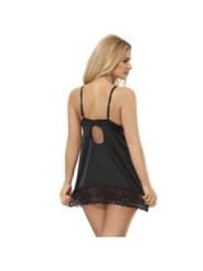 SUBBLIME - BABYDOLL AVEC POITRINE IMPRIMÉ FLEURI NOIR L/XL