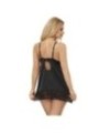 SUBBLIME - BABYDOLL AVEC POITRINE IMPRIMÉ FLEURI NOIR L/XL