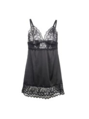 SUBBLIME - BABYDOLL AVEC POITRINE IMPRIMÉ FLEURI NOIR L/XL