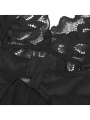 SUBBLIME - BABYDOLL AVEC POITRINE IMPRIMÉ FLEURI NOIR L/XL