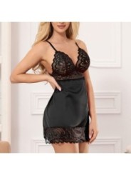 SUBBLIME - BABYDOLL AVEC POITRINE IMPRIMÉ FLEURI NOIR L/XL