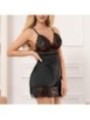 SUBBLIME - BABYDOLL AVEC POITRINE IMPRIMÉ FLEURI NOIR L/XL