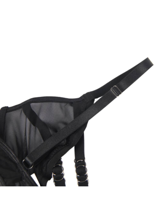 SUBBLIME - ENSEMBLE DEUX PIÈCES DE SOUTIEN-GORGE TRANSPARENT ET BANDES S/M