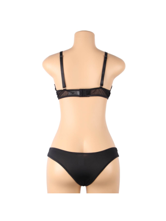 SUBBLIME - ENSEMBLE DEUX PIÈCES DE SOUTIEN-GORGE TRANSPARENT ET BANDES S/M