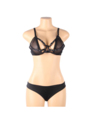 SUBBLIME - ENSEMBLE DEUX PIÈCES DE SOUTIEN-GORGE TRANSPARENT ET BANDES S/M