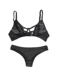 SUBBLIME - ENSEMBLE DEUX PIÈCES DE SOUTIEN-GORGE TRANSPARENT ET BANDES S/M