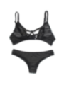 SUBBLIME - ENSEMBLE DEUX PIÈCES DE SOUTIEN-GORGE TRANSPARENT ET BANDES S/M