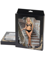 SUBBLIME - ENSEMBLE DEUX PIÈCES DE SOUTIEN-GORGE TRANSPARENT ET BANDES S/M