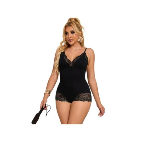 SUBBLIME - TEDDY DÉTAIL DENTELLE FLORALE NOIR S/M