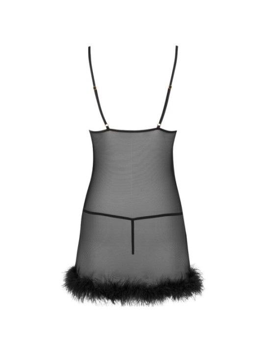 LIVCO CORSETTI FASHION - ENSEMBLE ZERUNAM BABYDOLL + STRING NOIR
