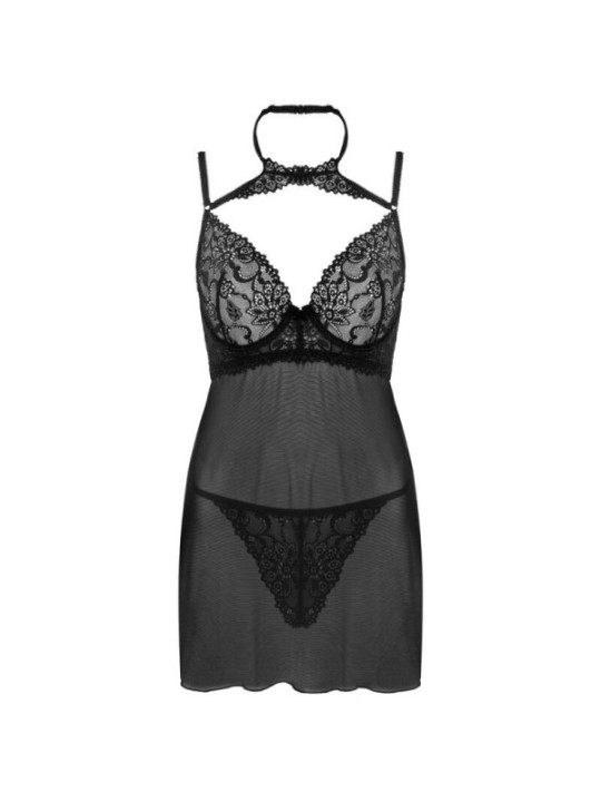 LIVCO CORSETTI FASHION - ENSEMBLE BINELLA BABYDOLL + THONG NOIR