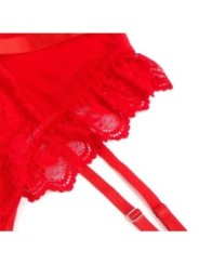 SUBBLIME - TEDDY AVEC JARRETIÈRE AVEC DÉTAIL DENTELLE ET BANDES ROUGE L/XL