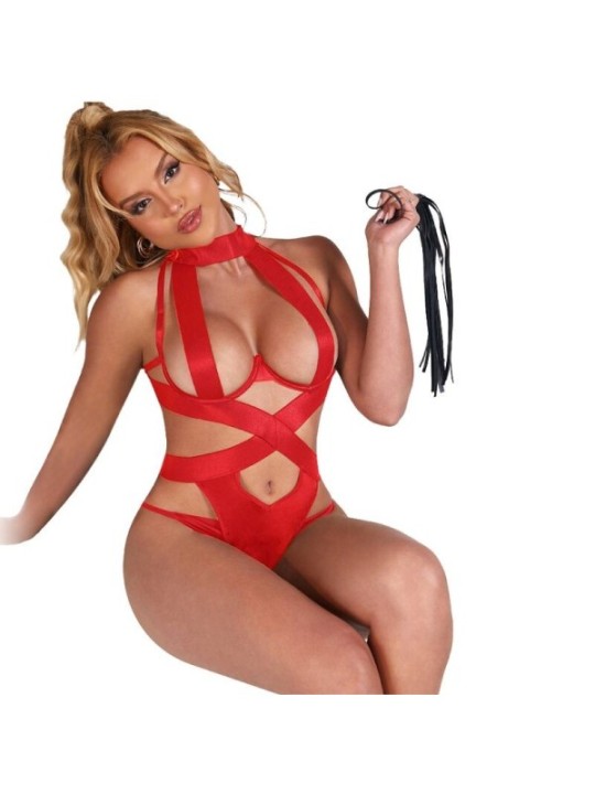 SUBBLIME - BODY LICOL SEXY AVEC HARNAIS ROUGE S/M